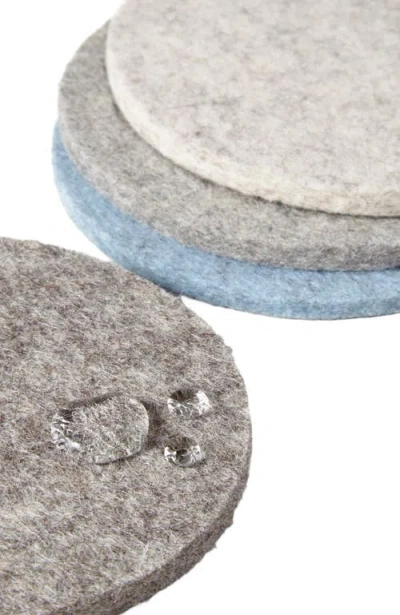 Graf & Lantz Graf Lantz Bierfilzl Merino Wool Round Coaster Solid 4 Pack In Cobblestone