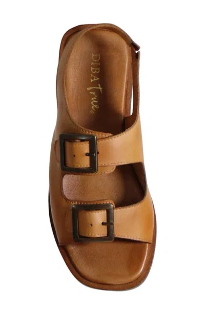 Diba True Law Less Sandals Womens Brown Leather Square Toe Slingback Gal475 In Light Brown
