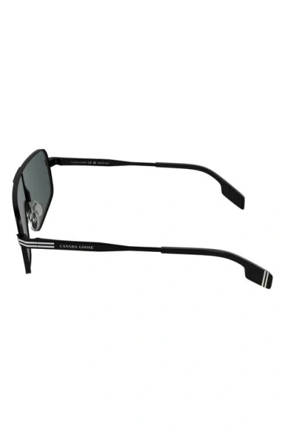 Canada Goose 58mm Gradient Modified Rectangular Shield Sunglasses In Matte Black