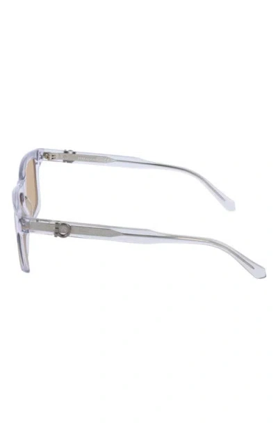 Ferragamo 55mm Rectangular Sunglasses In Gray