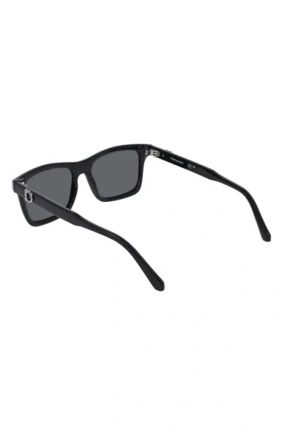 Ferragamo 55mm Rectangular Sunglasses In Black