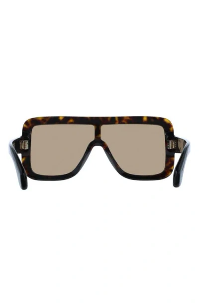 Ferragamo Rivet Acetate Shield Sunglasses In Dark Tortoise