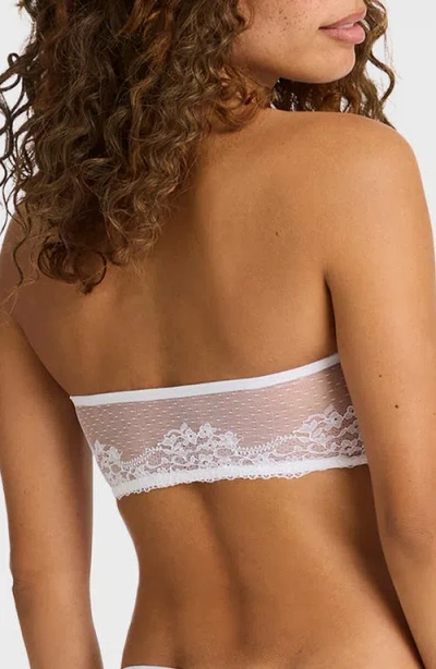 Commando Double Take Lace-trimmed Stretch-jersey Bandeau Bra In White