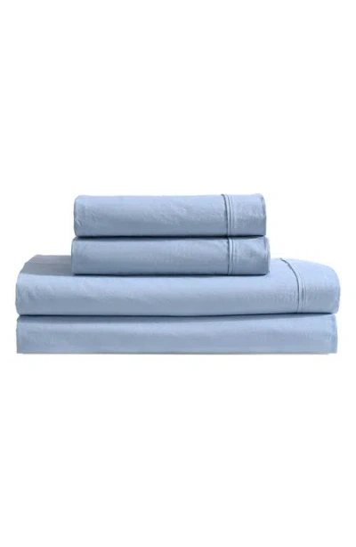 Calvin Klein Closeout!  Washed 200-thread Count Cotton 3-pc. Sheet Set, Twin Xl In Chambray Blue