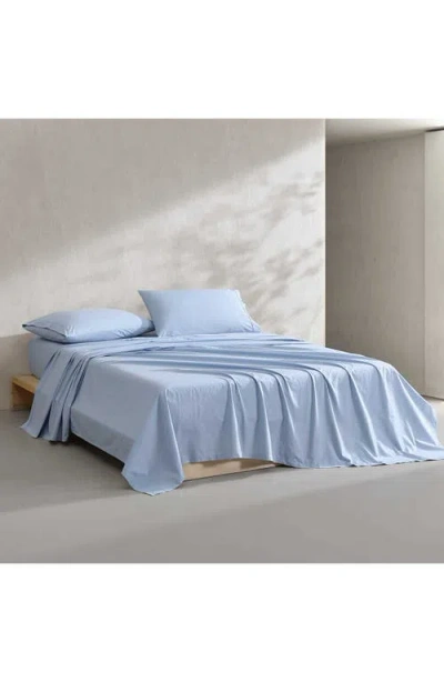 Calvin Klein Closeout!  Washed 200-thread Count Cotton 3-pc. Sheet Set, Twin Xl In Chambray Blue