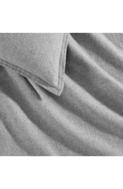 Calvin Klein Mélange Flannel Comforter & Sham Set In Silver Grey