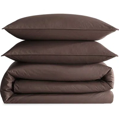 Calvin Klein Washed Percale Comforter & Sham Set In Earth