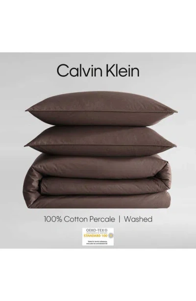Calvin Klein Washed Percale Comforter & Sham Set In Earth