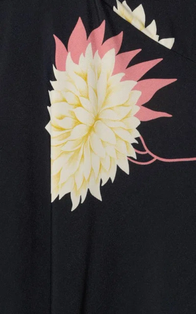 La Doublej Xx Floral Jersey Maxi Dress In Derby Black