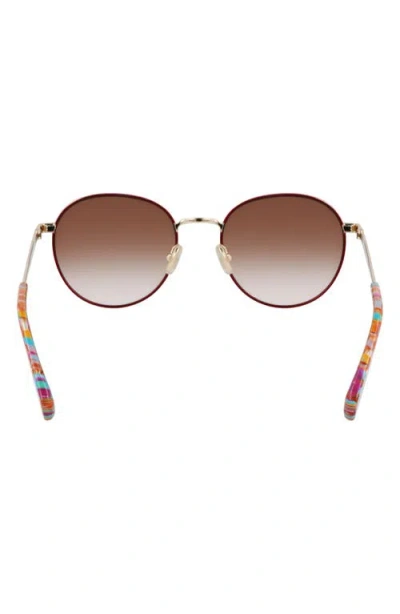 Paul Smith Mabley 53mm Gradient Round Sunglasses In 722 Gold/burgundy