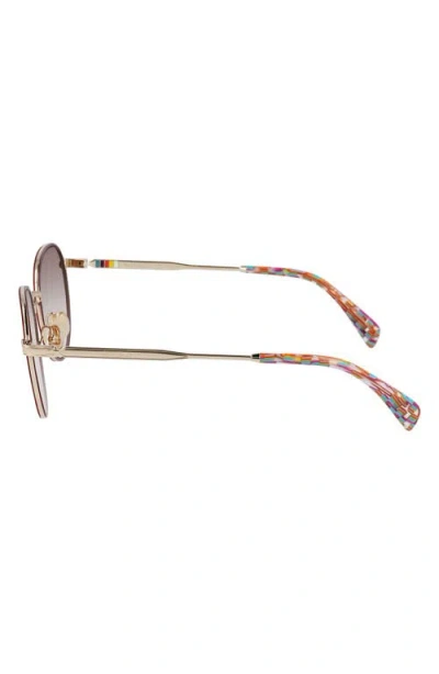 Paul Smith Mabley 53mm Gradient Round Sunglasses In 722 Gold/burgundy