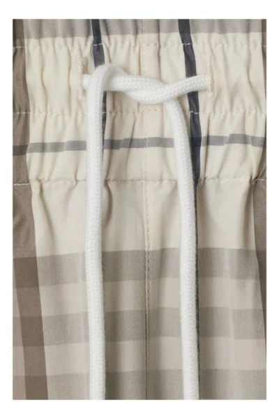 Burberry Cotton Check Drawstring Shorts In White