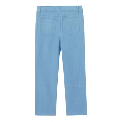 Burberry Boys Monogram Embroidery Denim Jeans In Blue