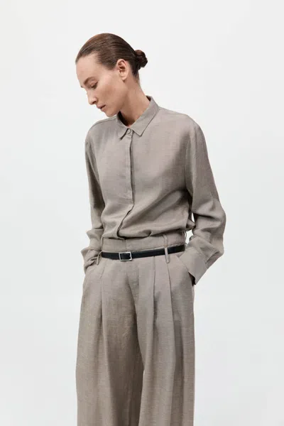 St Agni Melange Classic Shirt In Rye