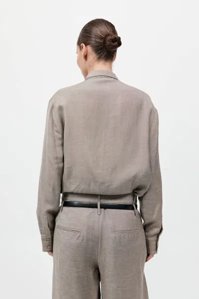 St Agni Melange Classic Shirt In Rye