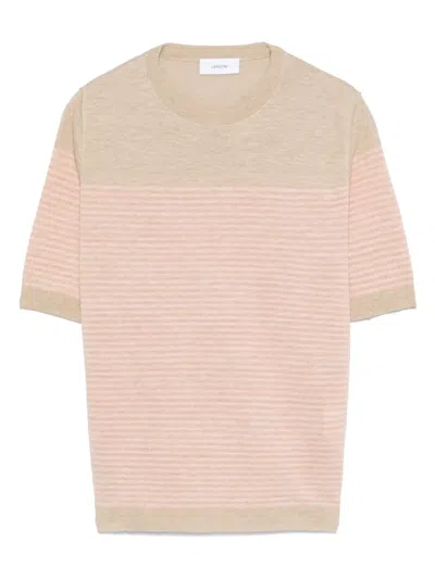 Lardini Striped T-shirt In Neutrals