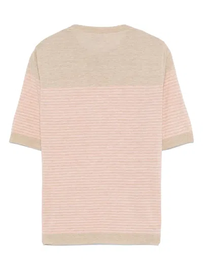 Lardini Striped T-shirt In Neutrals