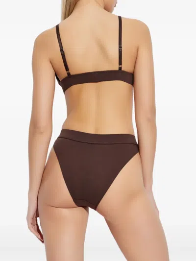 Dsquared2 Logo-patch Bra In Brown