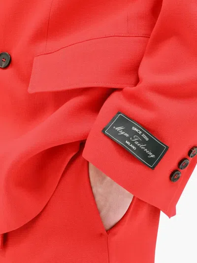 Msgm Double-breasted Blazer In Red