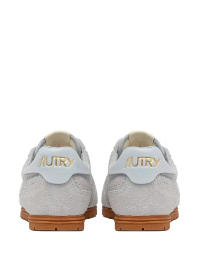 Autry Windspin Low Suede Sneakers With Ultra-flat Sole In Grey