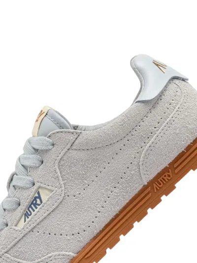 Autry Windspin Low Suede Sneakers With Ultra-flat Sole In Grey
