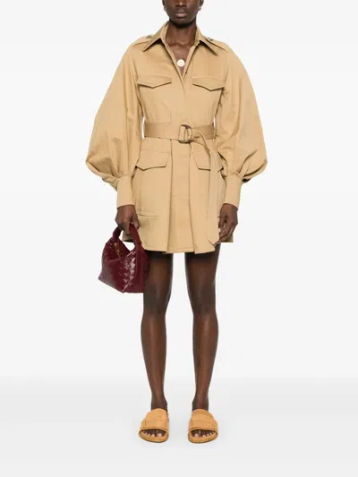 Zimmermann Illuminate Cargo-minikleid In Beige