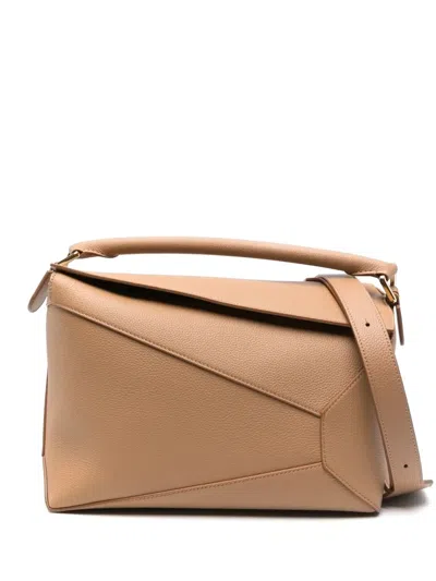Loewe Puzzle Edge Small Top-handle Bag In Soft Grained Leather In Brown
