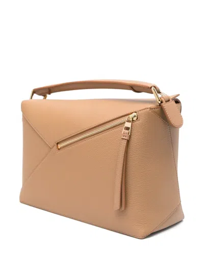 Loewe Puzzle Edge Small Top-handle Bag In Soft Grained Leather In Brown