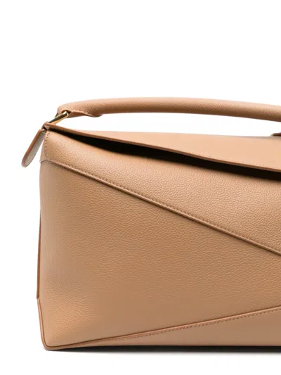 Loewe Puzzle Edge Small Top-handle Bag In Soft Grained Leather In Brown