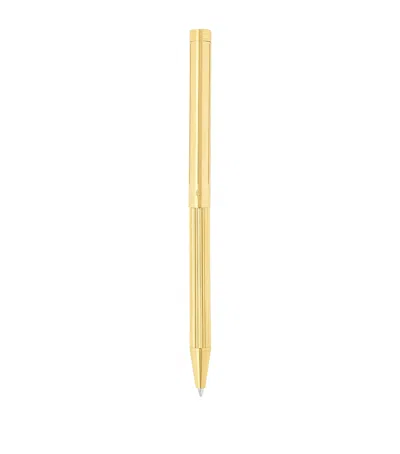 St Dupont S. T. Dupont Palladium And Yellow Gold-trim Classique Ballpoint Pen In Gold