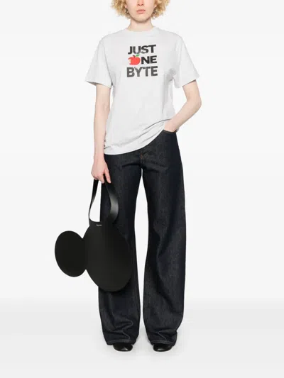 Coperni Grey Graphic Crew Neck T-shirt In Grey
