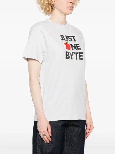 Coperni Grey Graphic Crew Neck T-shirt In Grey
