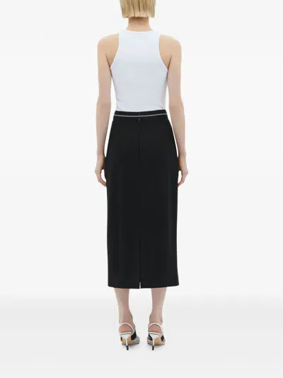 Msgm Logo-band Skirt In Black