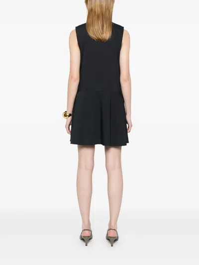Theory Sleeveless Linen Blend Minidress In Black