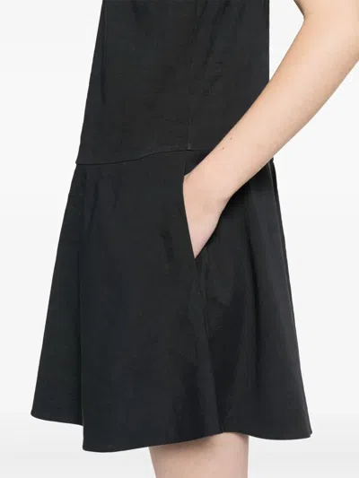 Theory Sleeveless Linen Blend Minidress In Black