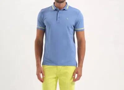 Cherv The Allow Stretch Piquet Polo In Blue