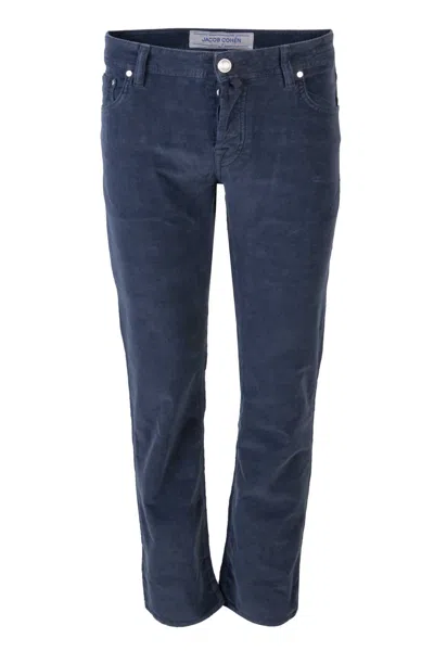Jacob Coh Men's Slim Fit Needlecord Comfort Jeans In Navy In Blue