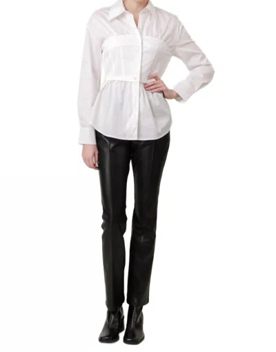 Line And Dot Rene Poplin Top In Ivory In Multi