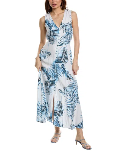 Walker & Wade Fiji Midi Dress In Blue Palm In Blue