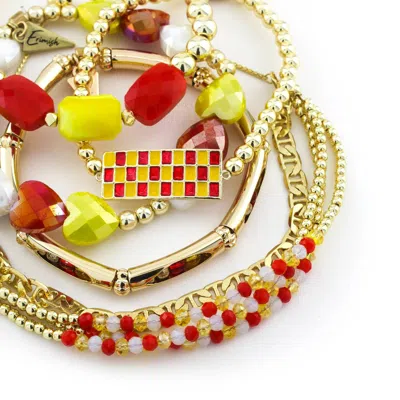 Erimish Wome's Patty Gameday Bauble Box Bracelet In Gold Multi In Multi