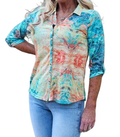 Nu-look Vibrant Tie Dye Button-down Shirt In Multi Color In Multi