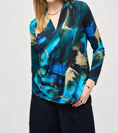 Joseph Ribkoff Silky Knit Abstract Top In Multi Color In Multi