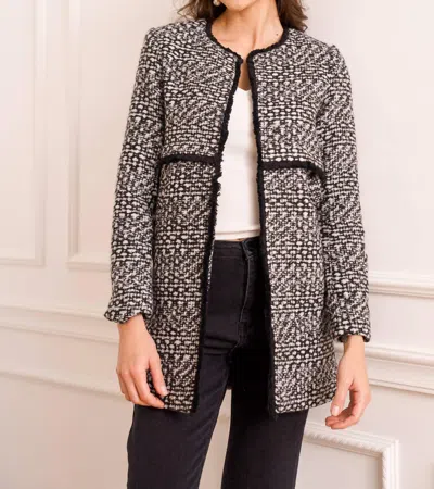 Choklate Paris Teraie Tweed Jacket In Taupe In Grey