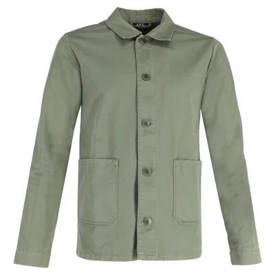 Apc A. P.c. Button Down With Pockets Jacket In Green Cotton In Green