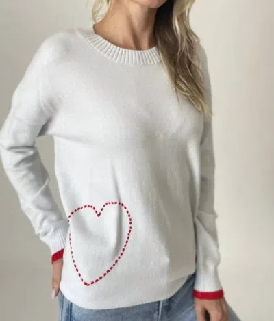 Six/fifty Pookie Graphic Sweater With Heart In Light Blue