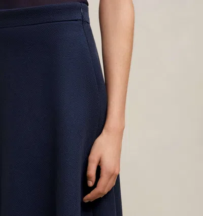 Ami Alexandre Mattiussi Ami Paris Viring-wool Blend A-line Skirt In Night Blue