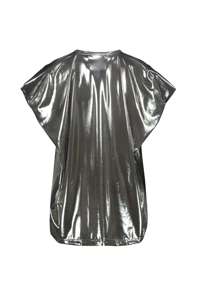 Junya Watanabe Metallic Sleeveless Sweater Structured Shoulders In Silver