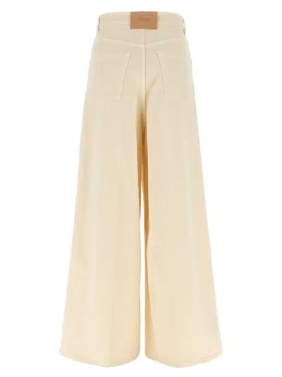 Nude Wide Leg Jeans In Beige