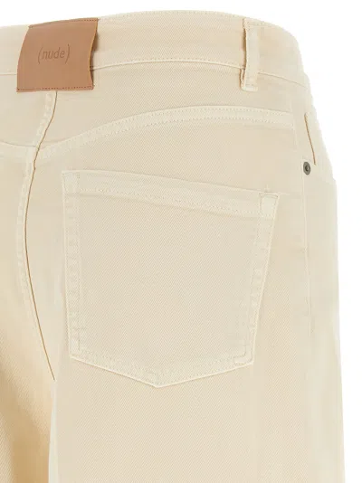 Nude Wide Leg Jeans In Beige