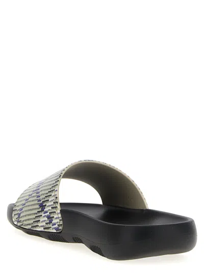 Burberry Patterned Strap Open Toe Rubber Sandals In Multicolor